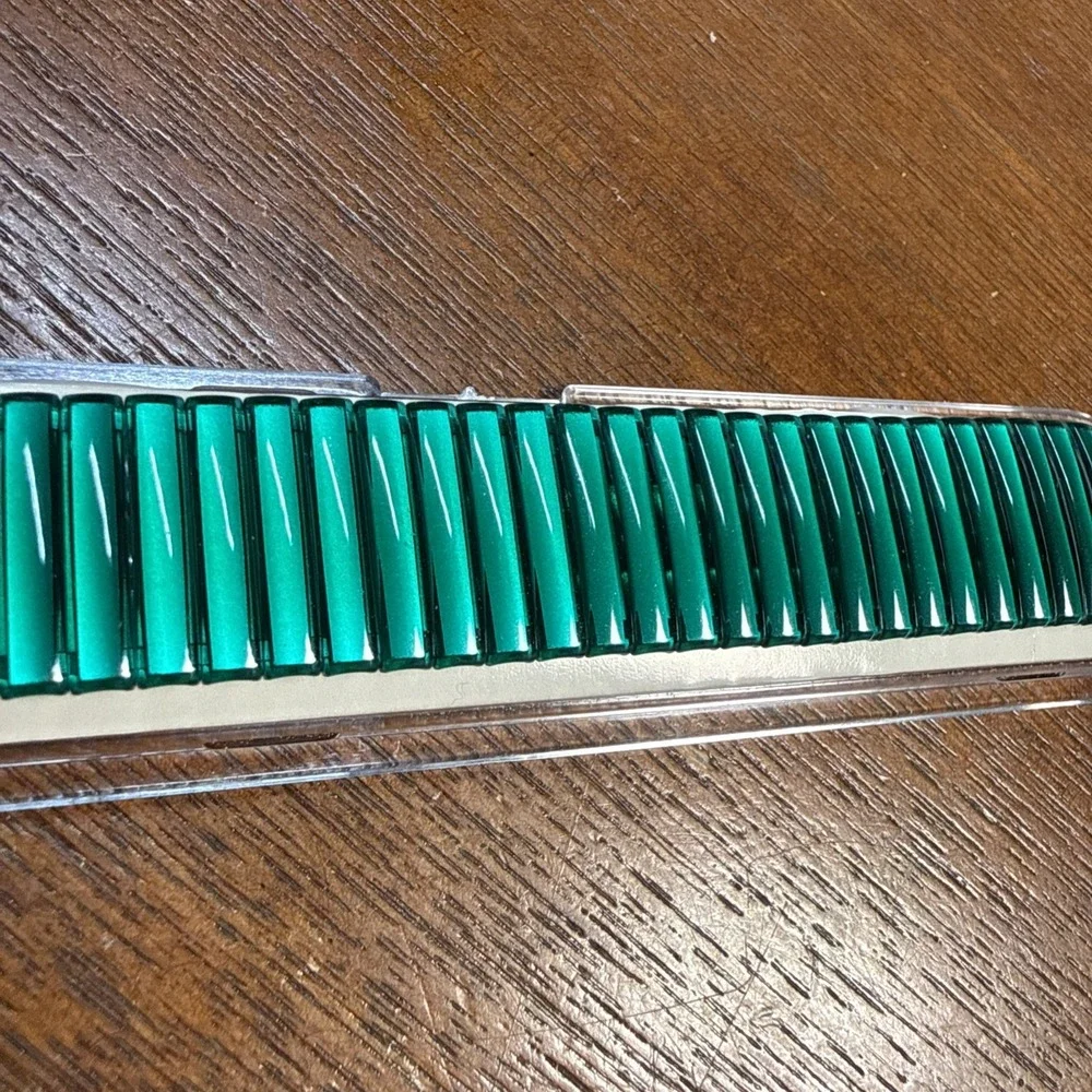 18-22mm Hirsch/Speidel Green Jelly Enamel Coat Stainless Steel Watch Band